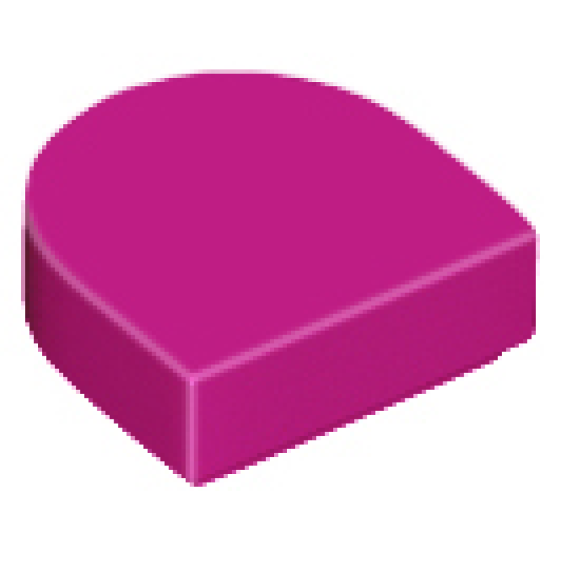 Tegel, Half Rond 1x1 Magenta